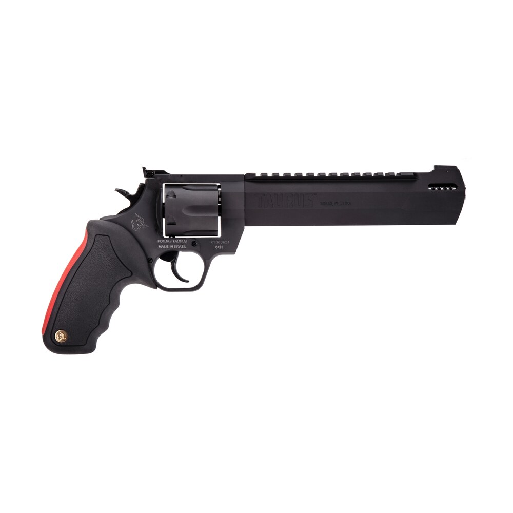 taurus 2 440081rh raging hunter 44 rem mag 6rd 8.37" black stainless steel barrel matte black oxide steel frame & cylinder black rubber with integrated red cushion insert grip Taurus 2-440081RH Raging Hunter 44 Rem Mag 6rd 8.37" Black Stainless Steel Barrel Matte Black Sports South item 100189