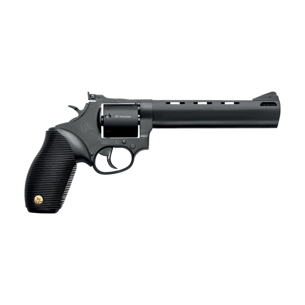 taurus 2 692061 692 medium 38 special +p/357 mag/9mm luger 7 shot 6.50" matte black vent rib barrel, cylinder & frame, black ribber grip, transfer bar safety, exposed hammer, 2 cylinders Taurus 2-692061 692 Medium 38 Special +P/357 Mag/9mm Luger 7 Shot 6.50" Matte Black Vent Rib Sports South item 100193