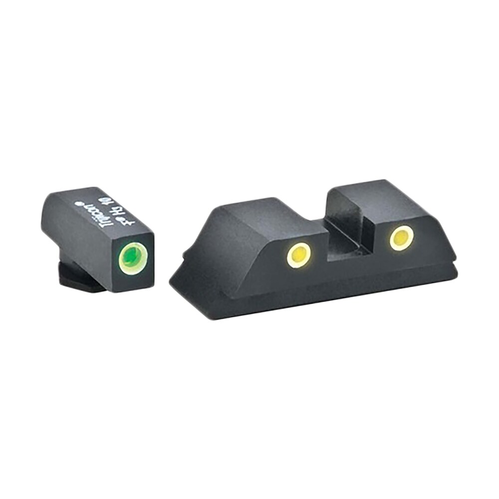 ameriglo gl5115 classic tritium sight set for glock green tritium white outline front sight yellow tritium white outline rear sight AmeriGlo GL5115 Classic Tritium Sight Set for Glock Green Tritium White Outline Front Sports South item 100815