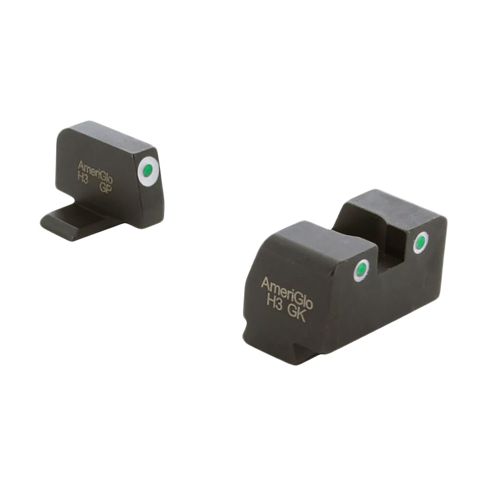 ameriglo xd181 optic compatible sight set for springfield armory xd green tritium white outline front sight green tritium white outline rear sight AmeriGlo XD181 Optic Compatible Sight Set for Springfield Armory XD Green Tritium White Outline Sports South item 100829
