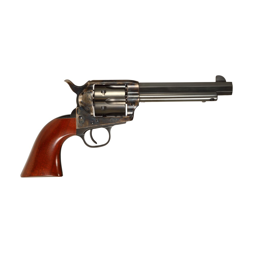 taylors & company 556102 1873 cattleman drifter 45 colt (lc) caliber with 5.50" blued finish barrel, 6rd capacity blued finish cylinder, color case hardened finish steel frame & walnut grip Taylors & Company 556102 1873 Cattleman Drifter 45 Colt (LC) Caliber Sports South item 101000