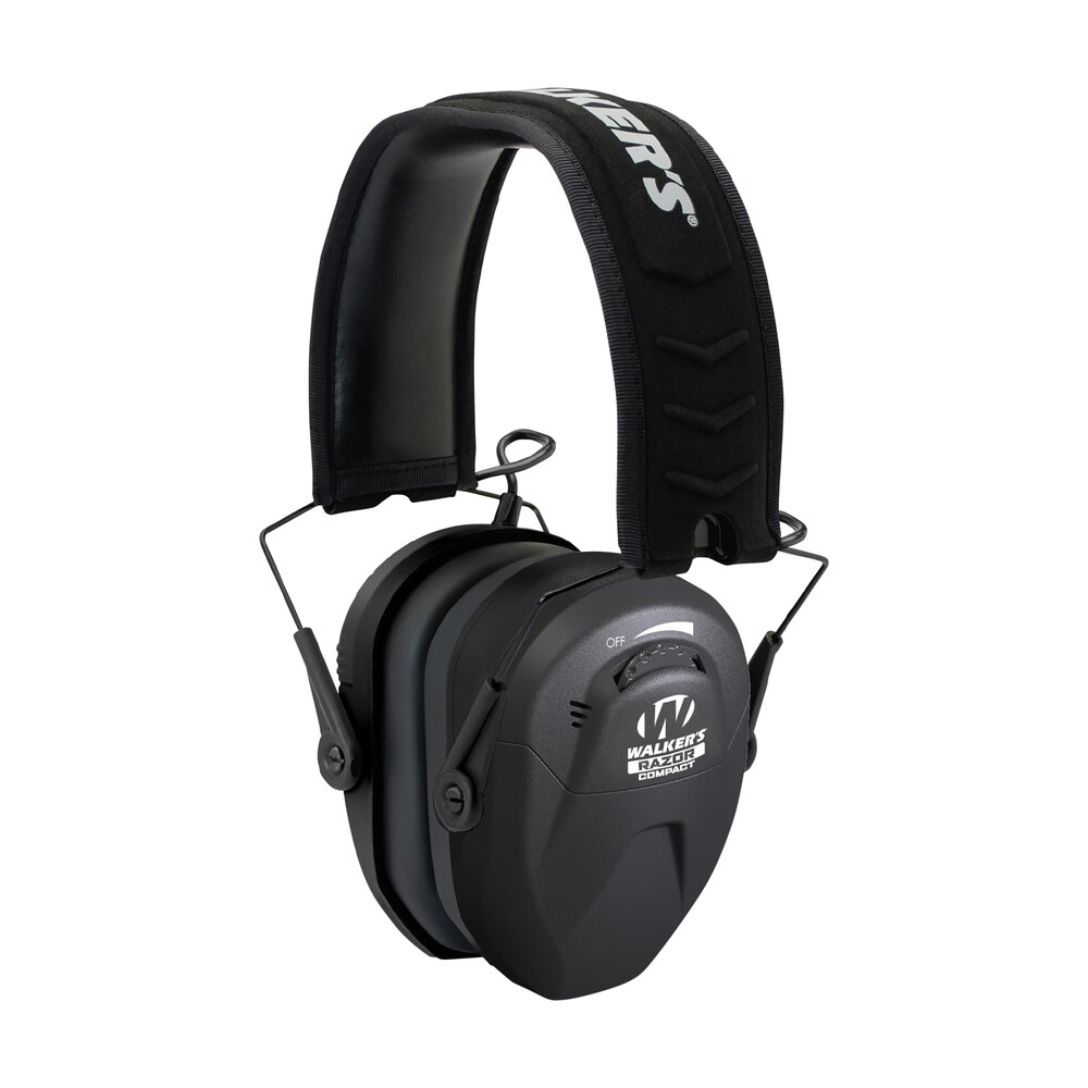 walker's gwpcrsem razor compact electronic muff 23 db over the head black polymer fits youth/women Walker's GWPCRSEM Razor Compact Electronic Muff 23 dB Over the Head Black Polymer Sports South item 101201