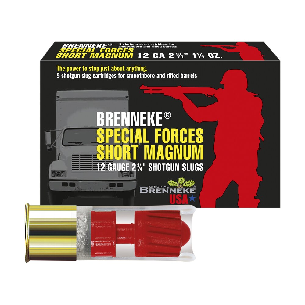brenneke sl122sfm sfsm home defense 12gauge 2.75" 1 1/4oz slug shot 5 per box/50 case Brenneke SL122SFM SFSM Home Defense 12Gauge 2.75" 1 1/4oz Slug Shot 5 Per Box/50 Case Sports South item 101514