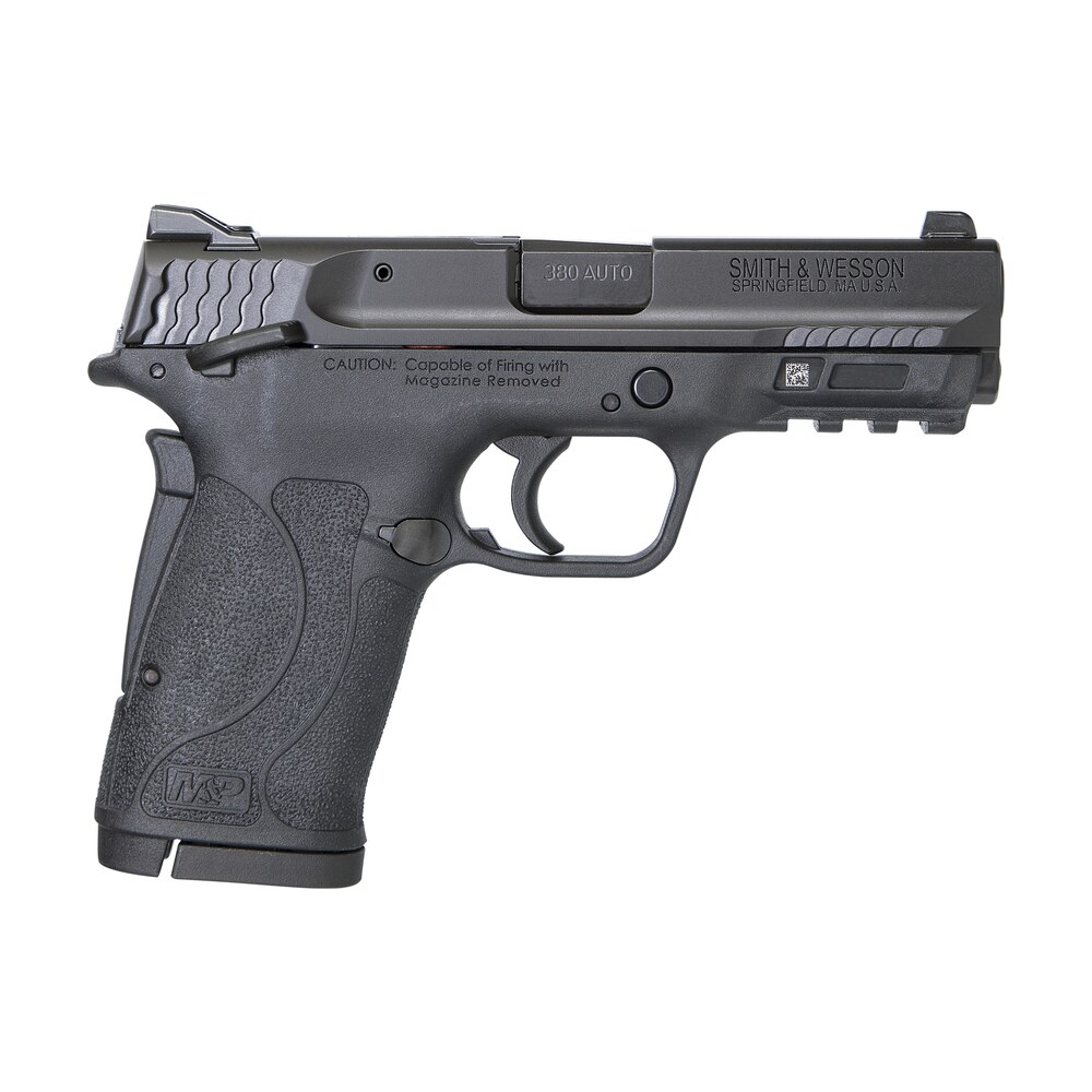 smith & wesson 11663 m&p shield ez micro compact frame 380 acp 8+1, 3.67" black armornite steel barrel & serrated slide, matte black polymer frame w/picatinny rail, thumb/grip safety, ambidextrous Smith & Wesson 11663 M&P Shield EZ Micro-Compact Frame 380 ACP 8+1, 3.67" Black Sports South item 101524
