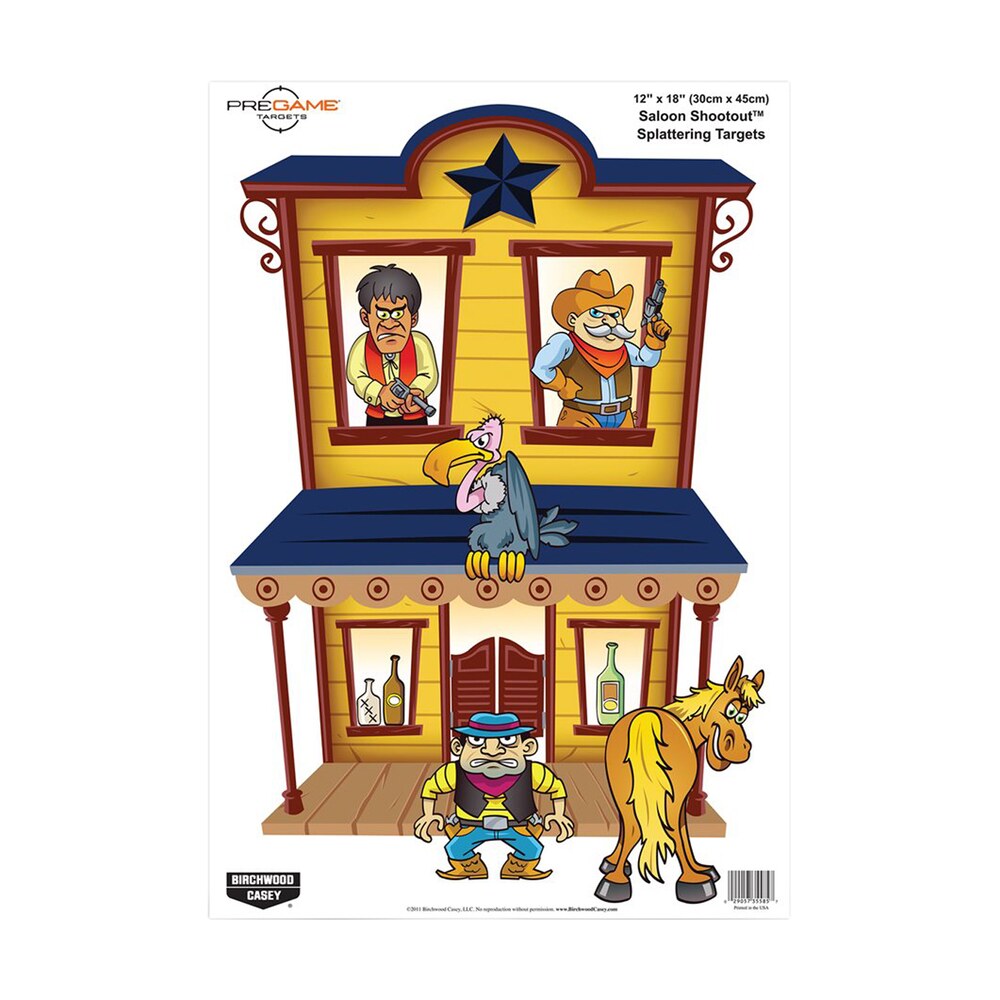 birchwood casey 35564 pregame saloon/patrons paper hanging universal 12" x 18" multi color 8 per pkg Birchwood Casey 35564 Pregame Saloon/Patrons Paper Hanging Universal 12" x 18" Multi-Color 8 Sports South item 101607