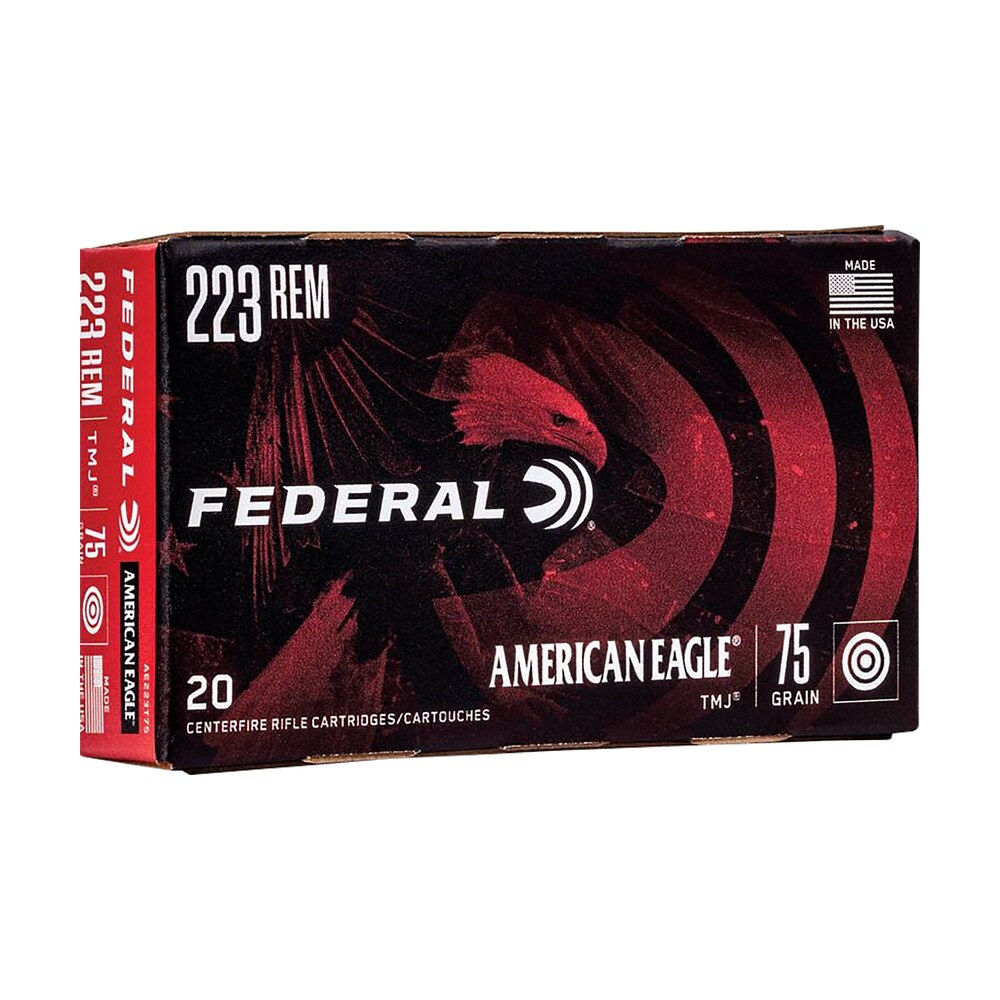 federal ae223t75 american eagle rifle 223rem 75gr total metal jacket 20 per box/25 case Federal AE223T75 American Eagle Rifle 223Rem 75gr Total Metal Jacket 20 Per Box/25 Case Sports South item 101786