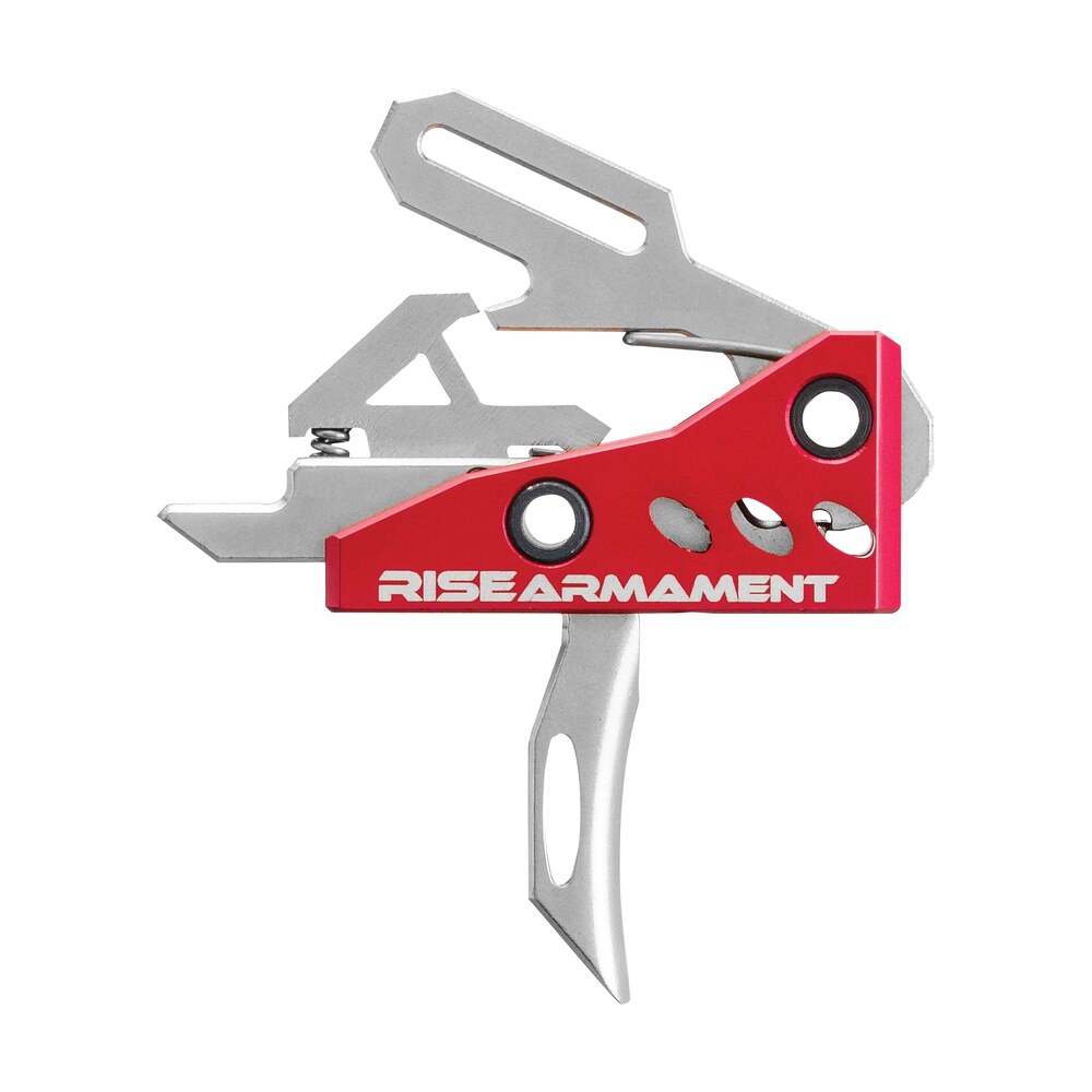 rise armament ra535apt ra 535 high performance single stage straight trigger with 3.50 lbs draw weight & silver/red hardcoat anodized finish for ar platform Rise Armament RA535APT RA-535 High Performance Single-Stage Straight Trigger Sports South item 101912