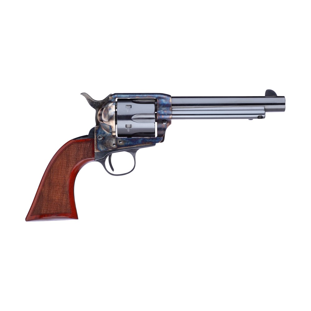 taylors & company 555138 1873 cattleman gunfighter 357 mag caliber with 5.50" blued finish barrel, 6rd capacity blued finish cylinder, color case hardened finish steel frame & walnut army size grip Taylors & Company 555138 1873 Cattleman Gunfighter 357 Mag Caliber Sports South item 101942