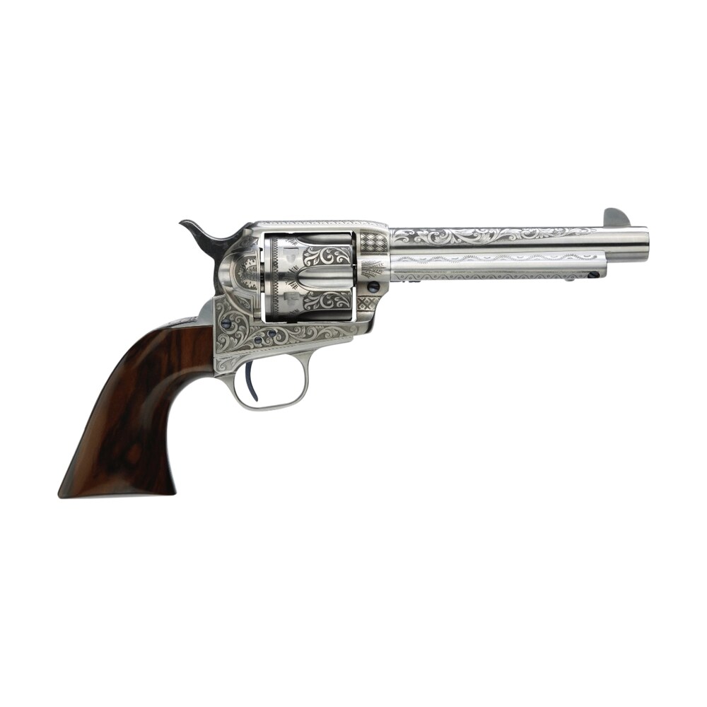 taylors & company 550898 1873 cattleman 45 colt (lc) caliber with 5.50" barrel, 6rd capacity cylinder, overall white photo engraved finish steel & walnut grip Taylors & Company 550898 1873 Cattleman 45 Colt (LC) Caliber Sports South item 101944