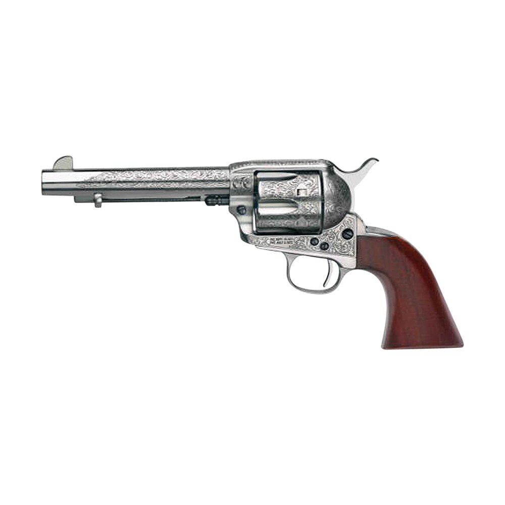 taylors & company 550927 1873 cattleman 45 colt (lc) caliber with 5.50" barrel, 6rd capacity cylinder, overall white floral engraved finish steel & walnut grip Taylors & Company 550927 1873 Cattleman 45 Colt (LC) Caliber Sports South item 101948