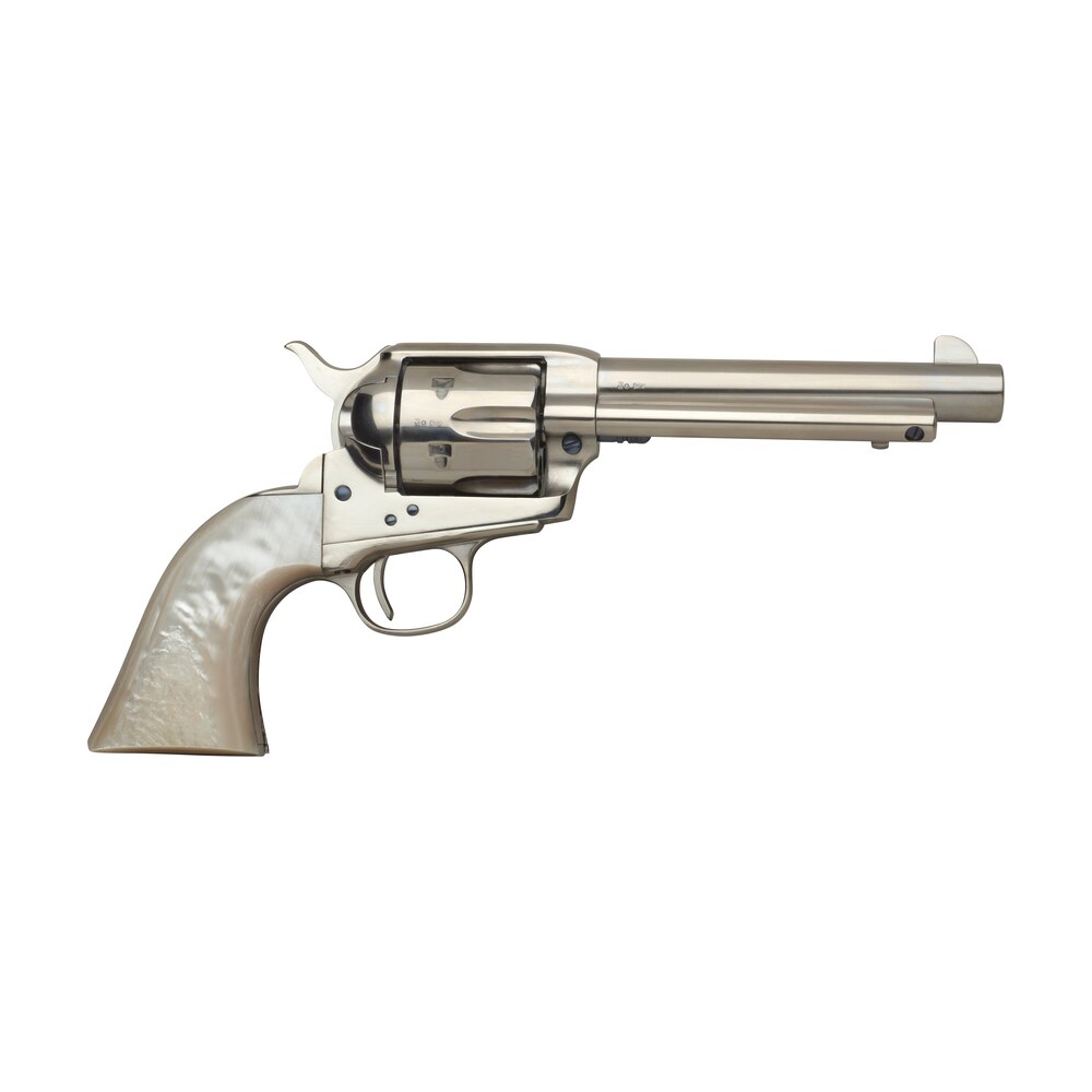 taylors & company 555114 1873 cattleman 45 colt (lc) caliber with 5.50" barrel, 6rd capacity cylinder, overall nickel plated finish steel, ivory synthetic grip & overall taylor polish Taylors & Company 555114 1873 Cattleman 45 Colt (LC) Caliber Sports South item 101952