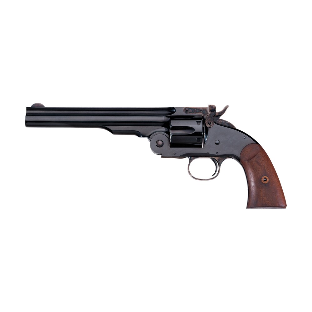 taylors & company 550677 second model schofield 38 special caliber with 7" barrel, 6rd capacity cylinder, overall blued finish steel & walnut grip Taylors & Company 550677 Second Model Schofield 38 Special Caliber Sports South item 101960