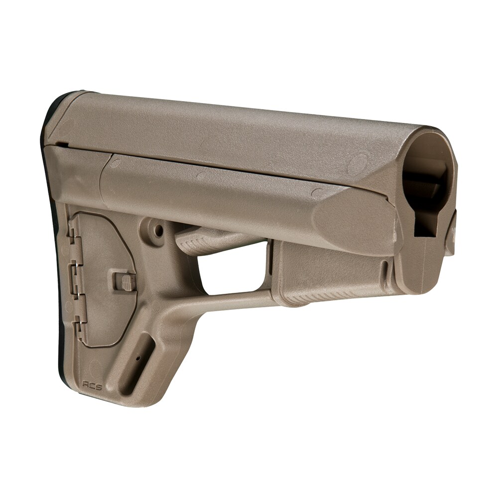 magpul mag370 fde acs carbine stock flat dark earth synthetic for ar 15, m16, m4 with mil spec tube (tube not included) Magpul MAG370-FDE ACS Carbine Stock Flat Dark Earth Synthetic for AR-15, M16, M4 Sports South item 10254