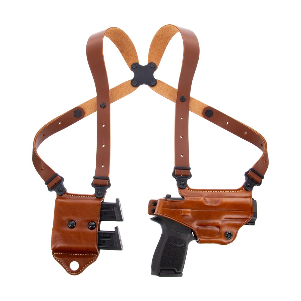 galco mcii652 miami classic ii shoulder system size fits chest up to 56" tan leather compatible w/s&w m&p shield/glock 43/43x right hand Galco MCII652 Miami Classic II Shoulder System Size Sports South item 102562