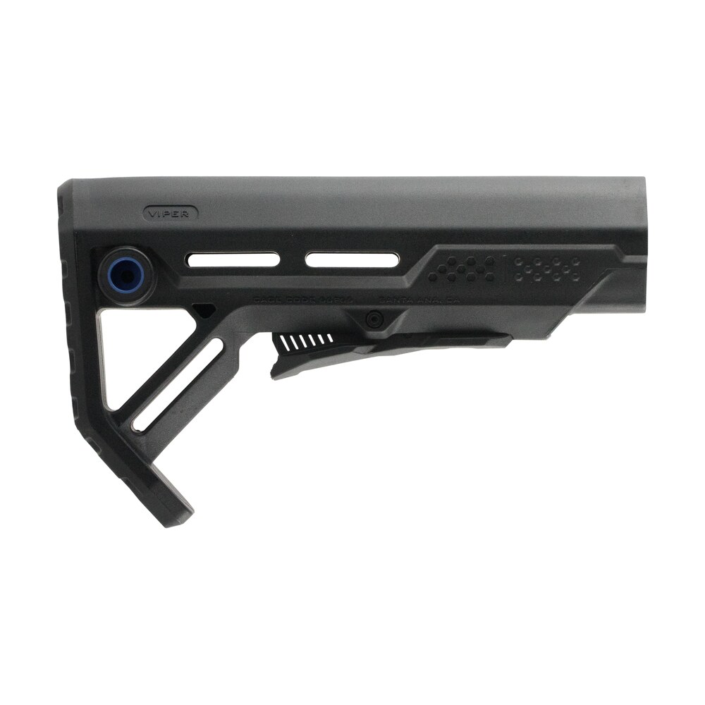 strike strikeesmod1bkblu mod1 mil spec black with blue accent synthetic for ar 15, m16 Strike STRIKEESMOD1BKBLU MOD1 Mil-Spec Black Sports South item 102699