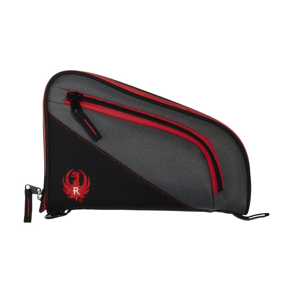 ruger 27401 tucson handgun case black/red/gray lockable zippers Ruger 27401 Tucson Handgun Case Black/Red/Gray Lockable Zippers Sports South item 102867