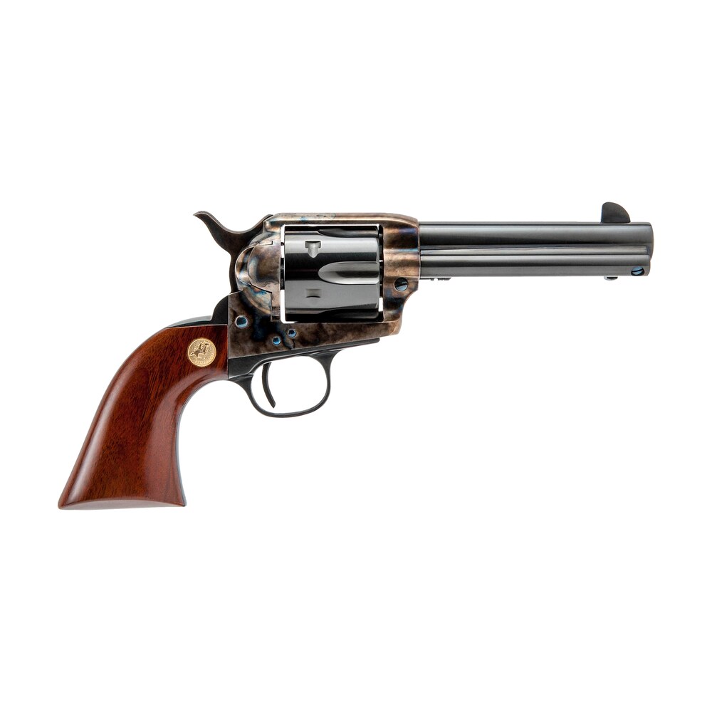 cimarron mp410 model p 45 colt (long colt) 6 shot 4.75" blued stainless steel barrel, blued cylinder, color case hardened steel frame, walnut grip, exposed hammer Cimarron MP410 Model P 45 Colt (Long Colt) 6 Shot 4.75" Blued Stainless Steel Sports South item 103002