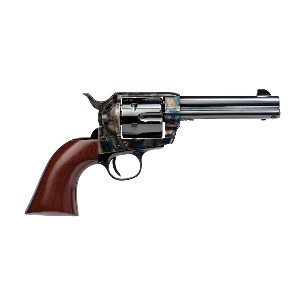 cimarron pp410 frontier pre war 1896 1940 45 colt (lc) 6 shot, 4.75" blued steel barrel, blued cylinder, color case hardened steel frame, walnut grip, exposed hammer Cimarron PP410 Frontier Pre-War 1896-1940 45 Colt (LC) 6 Shot, 4.75" Blued Steel Sports South item 103011