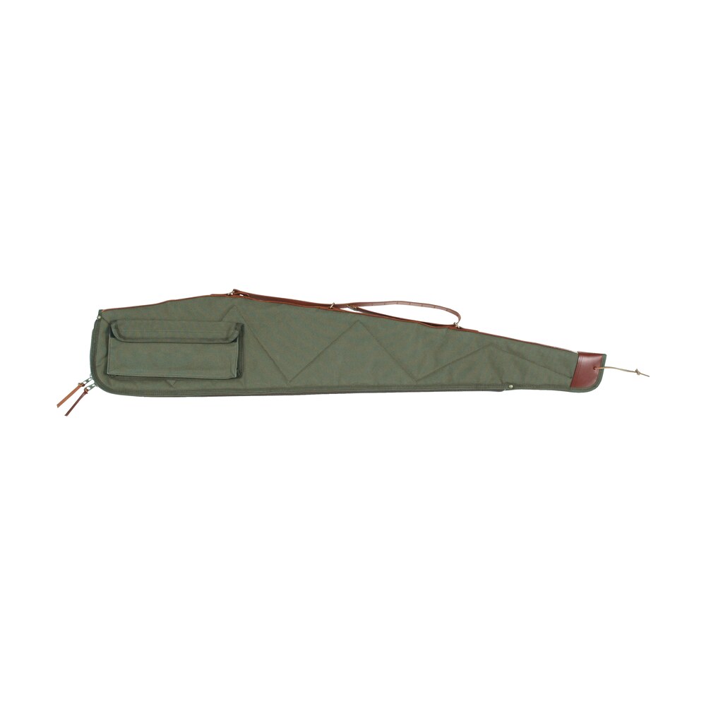 bob allen 14536 canvas rifle case 40" green canvas w/ quilted flannel lining leather sling & self repairing nylon zipper Bob Allen 14536 Canvas Rifle Case 40" Green Canvas Sports South item 103168