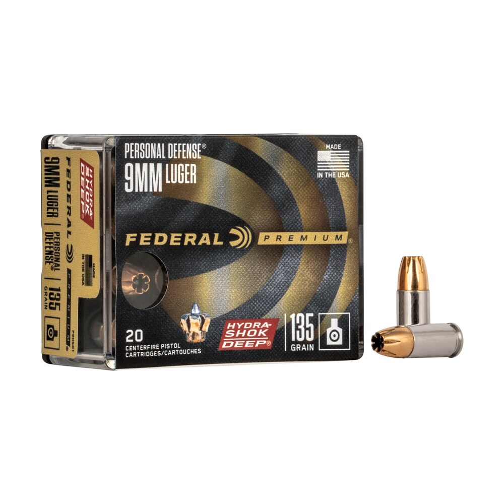 federal p9hsd1 premium personal defense 9mmluger 135gr hydra shok deep hollow point 20 per box/10 case Federal P9HSD1 Premium Personal Defense 9mmLuger 135gr Hydra-Shok Deep Hollow Point 20 Per Sports South item 104079