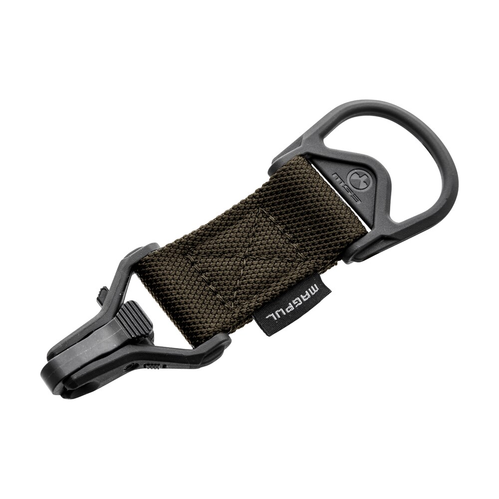 magpul mag516 rgr ms1/ms3 sling adapter made of steel with ranger green melonite finish, polymer hardware, nylon 1.25″ webbing & two to one point design for ar 15, m4 & m16 Magpul MAG516-RGR MS1/MS3 Sling Adapter made of Steel Sports South item 10408