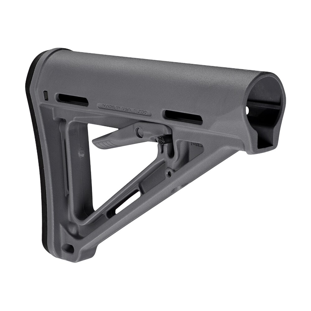 magpul mag400 gry moe carbine stock stealth gray synthetic for ar 15, m16, m4 with mil spec tube (tube not included) Magpul MAG400-GRY MOE Carbine Stock Stealth Gray Synthetic for AR-15, M16, M4 Sports South item 10447