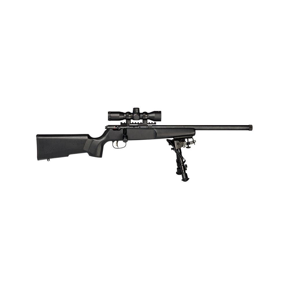 savage arms 13824 rascal target xp youth 22 lr 1rd 16.13" black satin heavy threaded barrel, satin black drilled & tapped carbon steel receiver, matte black fixed wood stock, 4x32mm scope & bipod, rig Savage Arms 13824 Rascal Target XP Youth 22 LR 1rd 16.13" Black Satin Heavy Threaded Sports South item 104506