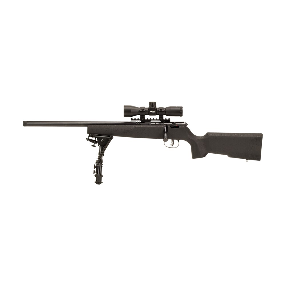savage arms 13836 rascal target xp youth 22 lr 1rd 16.13" black satin heavy threaded barrel, satin black drilled & tapped carbon steel receiver, matte black fixed wood stock, 4x32mm scope & bipod, lef Savage Arms 13836 Rascal Target XP Youth 22 LR 1rd 16.13" Black Satin Heavy Threaded Sports South item 104507