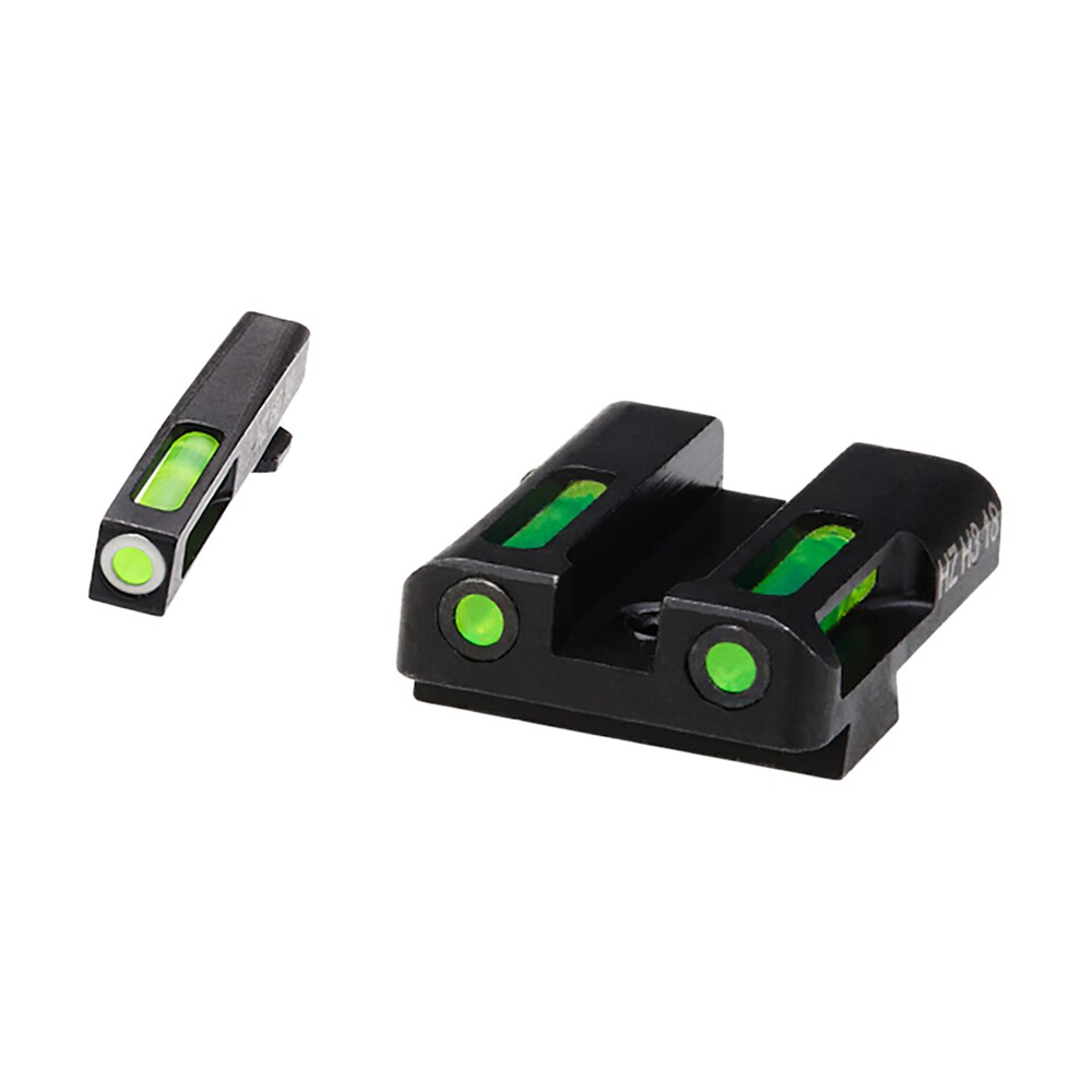 hiviz gln325 litewave h3 sight set for glock green tritium white outline front sight green fiber optic rear sight HiViz GLN325 LiteWave H3 Sight Set for Glock Green Tritium White Outline Front Sight-Green Sports South item 104514