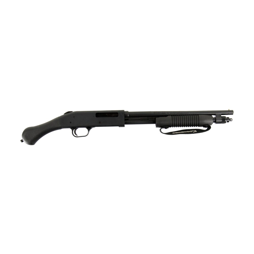 mossberg 50649 590 shockwave 410 gauge pump 3" 5+1 14.38" matte blued heavy walled barrel, drilled & tapped blued stainless steel receiver, black raptor birdshead grip Mossberg 50649 590 Shockwave 410 Gauge Pump 3" 5+1 14.38" Matte Blued Heavy-Walled Sports South item 104637