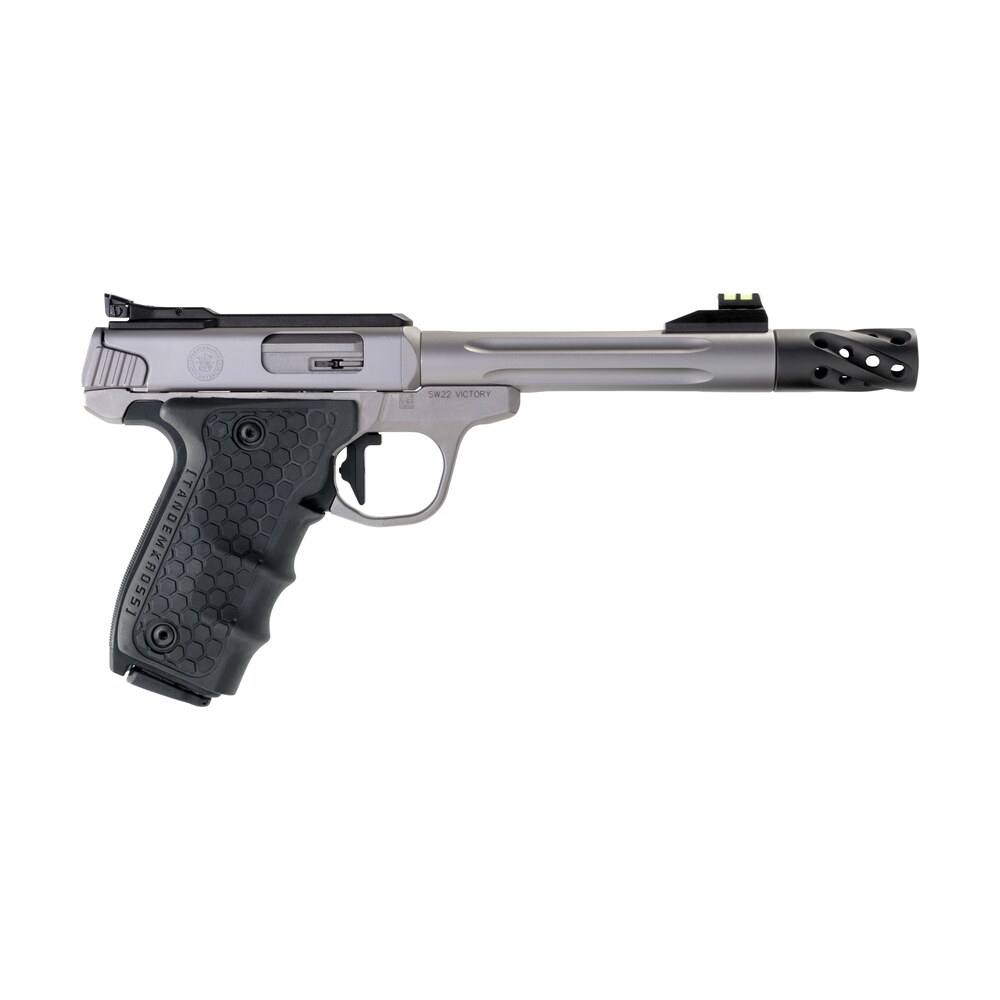smith & wesson 12078 performance center victory target 22 lr 6" mb 10+1 stainless steel tandemkross black hivegrip with integrated target thumb rest grip Smith & Wesson 12078 Performance Center Victory Target 22 LR 6" MB 10+1 Stainless Steel Sports South item 104707
