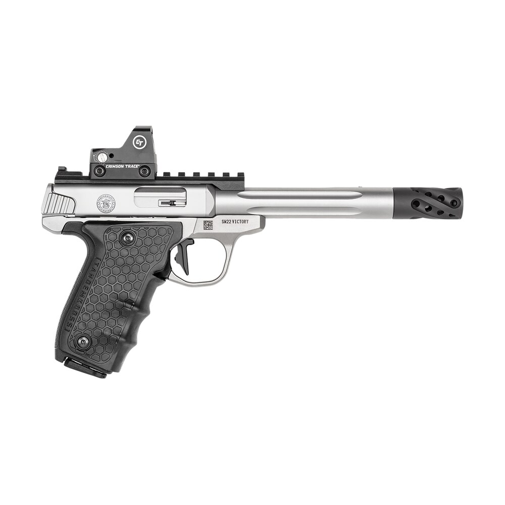 smith & wesson 12079 performance center victory target 22 lr 6" mb 10+1 stainless steel tandemkross black hivegrip with integrated target thumb rest grip red dot Smith & Wesson 12079 Performance Center Victory Target 22 LR 6" MB 10+1 Stainless Steel Sports South item 104708