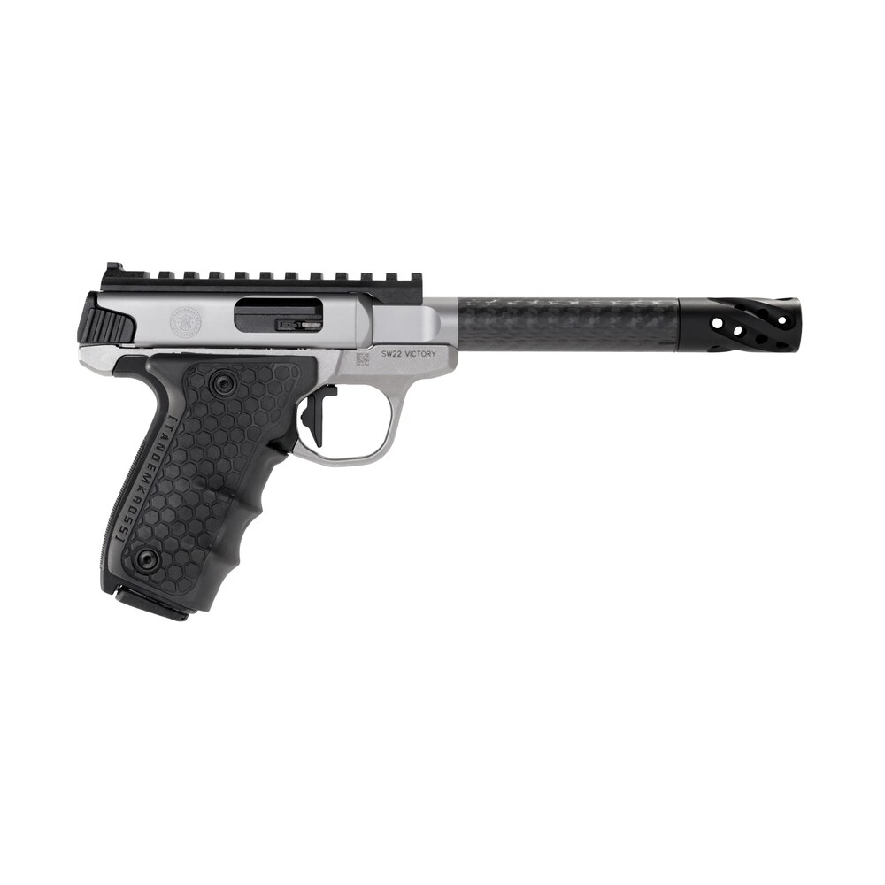 smith & wesson 12080 performance center victory target 22 lr 6" cf mb 10+1 stainless steel tandemkross black hivegrip with integrated target thumb rest grip Smith & Wesson 12080 Performance Center Victory Target 22 LR 6" CF MB 10+1 Stainless Steel Sports South item 104709