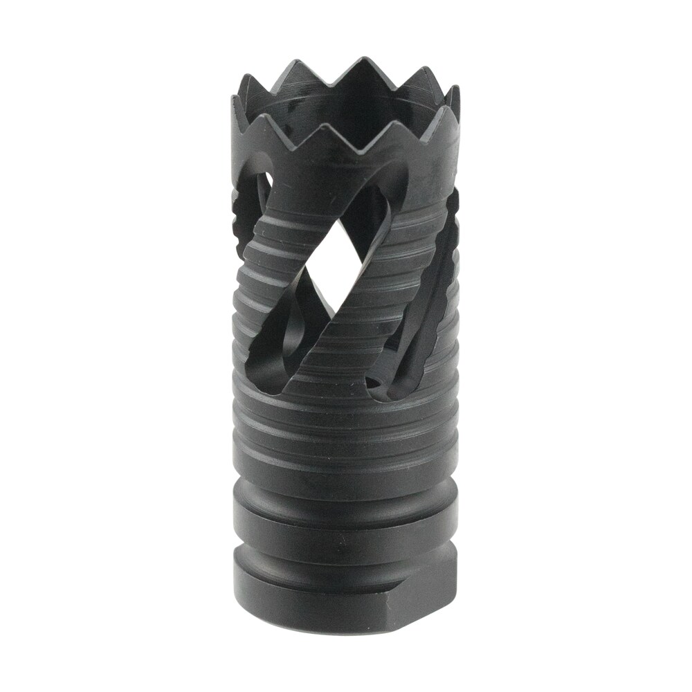 tacfire mz1021 thread crown muzzle brake black oxide steel with 1/2" 28 tpi threads & 2.05" oal for 5.56x45mm nato ar 15 TacFire MZ1021 Thread Crown Muzzle Brake Black Oxide Steel Sports South item 104776