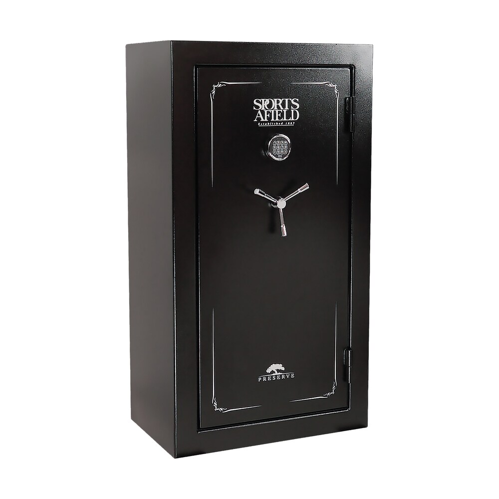 sports afield secsa5932p preserve sa5932p keypad/key entry black textured steel holds 32 + 6 59" h x 32" w x 20" d fireproof yes Sports Afield SECSA5932P Preserve SA5932P Keypad/Key Entry Black Textured Steel Holds 32 + 6 Sports South item 104880