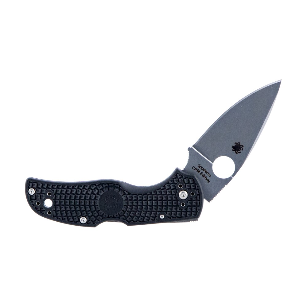 spyderco c41pbk5 native 5 lightweight 2.95" folding spear point plain cpm s35vn ss blade black bi directional texturing frn handle includes pocket clip Spyderco C41PBK5 Native 5 Lightweight 2.95" Folding Spear Point Plain CPM S35VN SS Blade Black Sports South item 104899