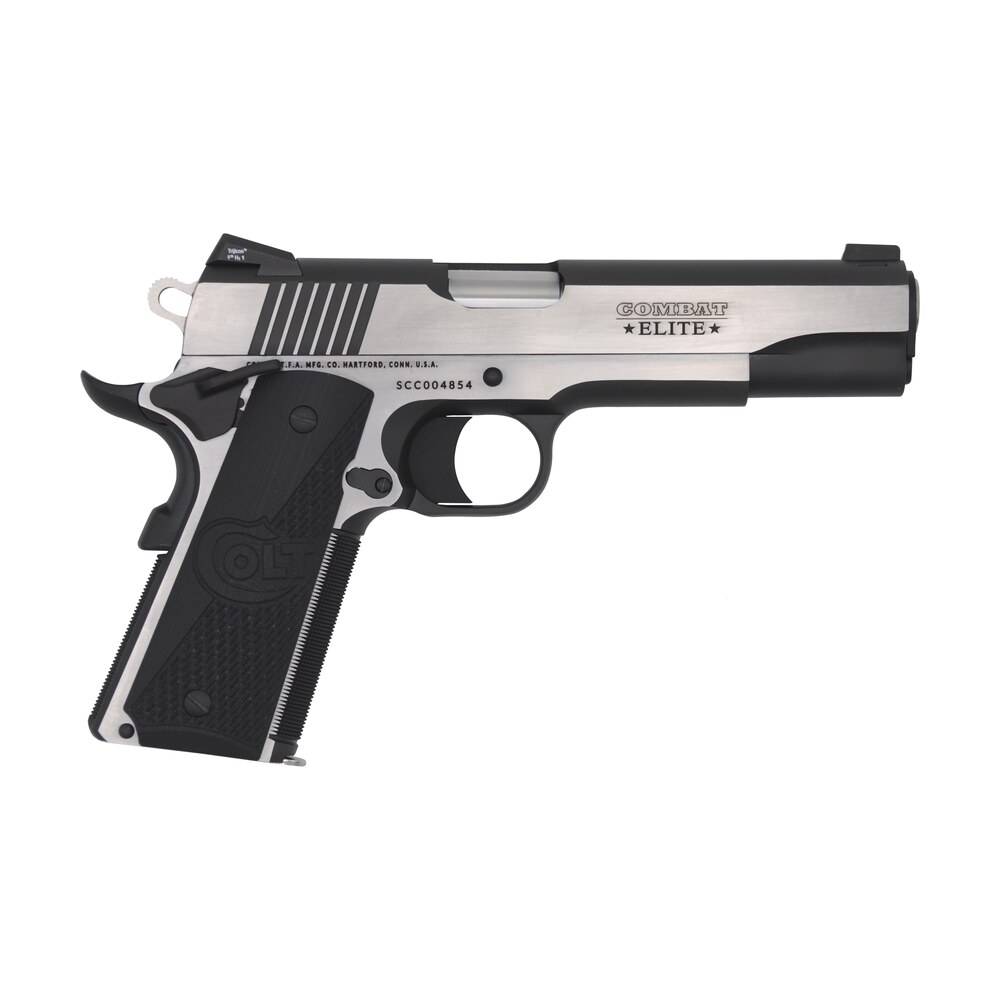 colt mfg o1070ce 1911 combat elite government 45 acp 5" 8+1 overall two tone elite finish stainless steel frame & slide with half checkered & scalloped black g10 grip & night sights Colt Mfg O1070CE 1911 Combat Elite Government 45 ACP 5" 8+1 Overall Two-Tone Elite Finish Sports South item 104953