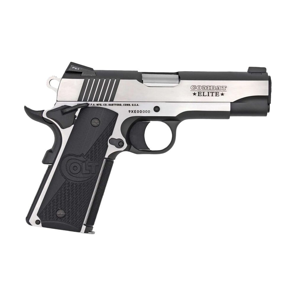 colt mfg o4082ce combat elite commander 9mm luger 8+1 4.25" stainless steel barrel, two tone serrated stainless steel slide & frame w/beavertail, black scalloped g10 grip, ambidextrous Colt Mfg O4082CE Combat Elite Commander 9mm Luger 8+1 4.25" Stainless Steel Sports South item 104956