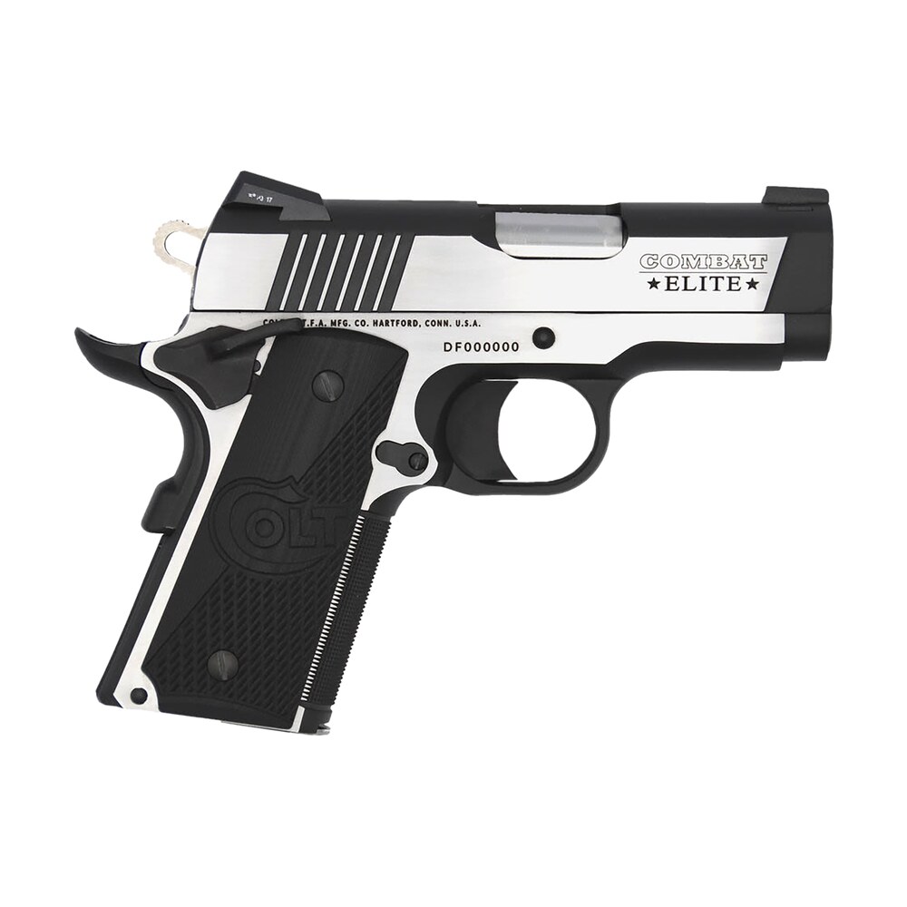 colt mfg o7082ce combat elite commander compact frame 9mm luger 8+1, 3" stainless steel barrel, two tone serrated stainless steel slide & frame w/beavertail, black scalloped g10 grip, ambidextrous Colt Mfg O7082CE Combat Elite Commander Compact Frame 9mm Luger 8+1, 3" Stainless Steel Sports South item 104958