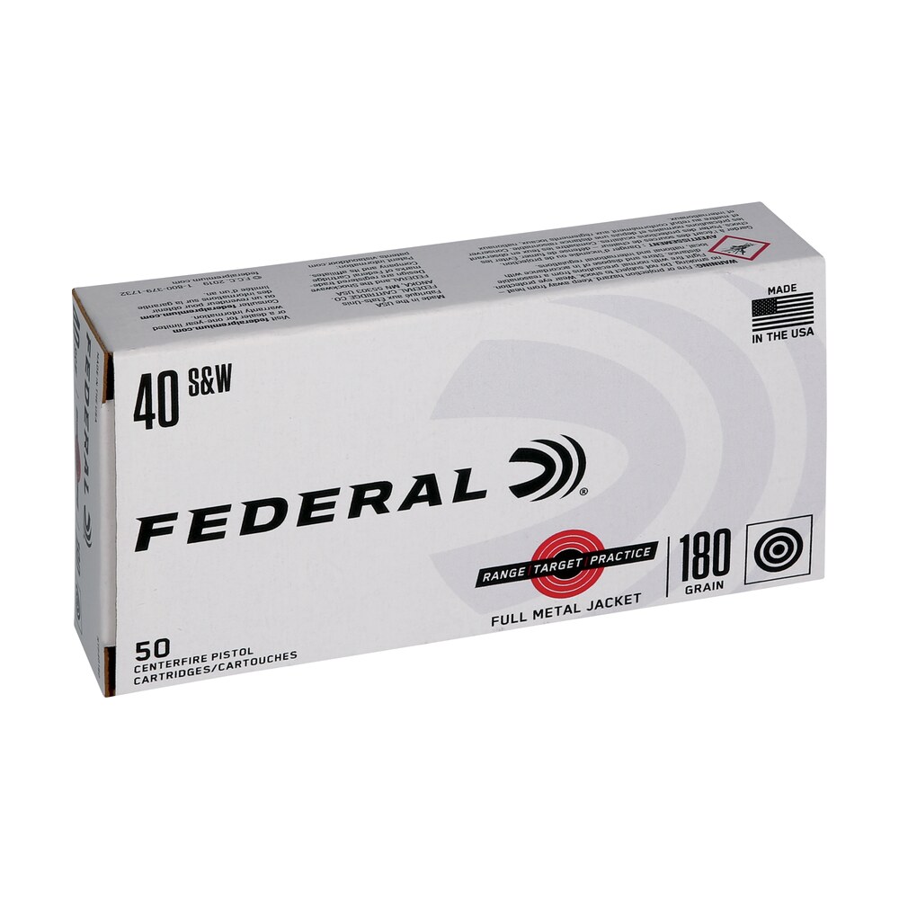 federal rtp40180 range & target 40s&w 180gr full metal jacket 50 per box/20 case Federal RTP40180 Range & Target 40S&W 180gr Full Metal Jacket 50 Per Box/20 Case Sports South item 105046