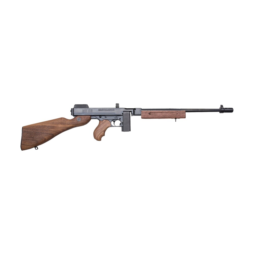 thompson t110sh 1927a 1 deluxe 45 acp caliber with 18" barrel, 10+1 capacity (stick), blued metal finish, american walnut stock horizontal wood grip right hand Thompson T110SH 1927A-1 Deluxe 45 ACP Caliber Sports South item 105342