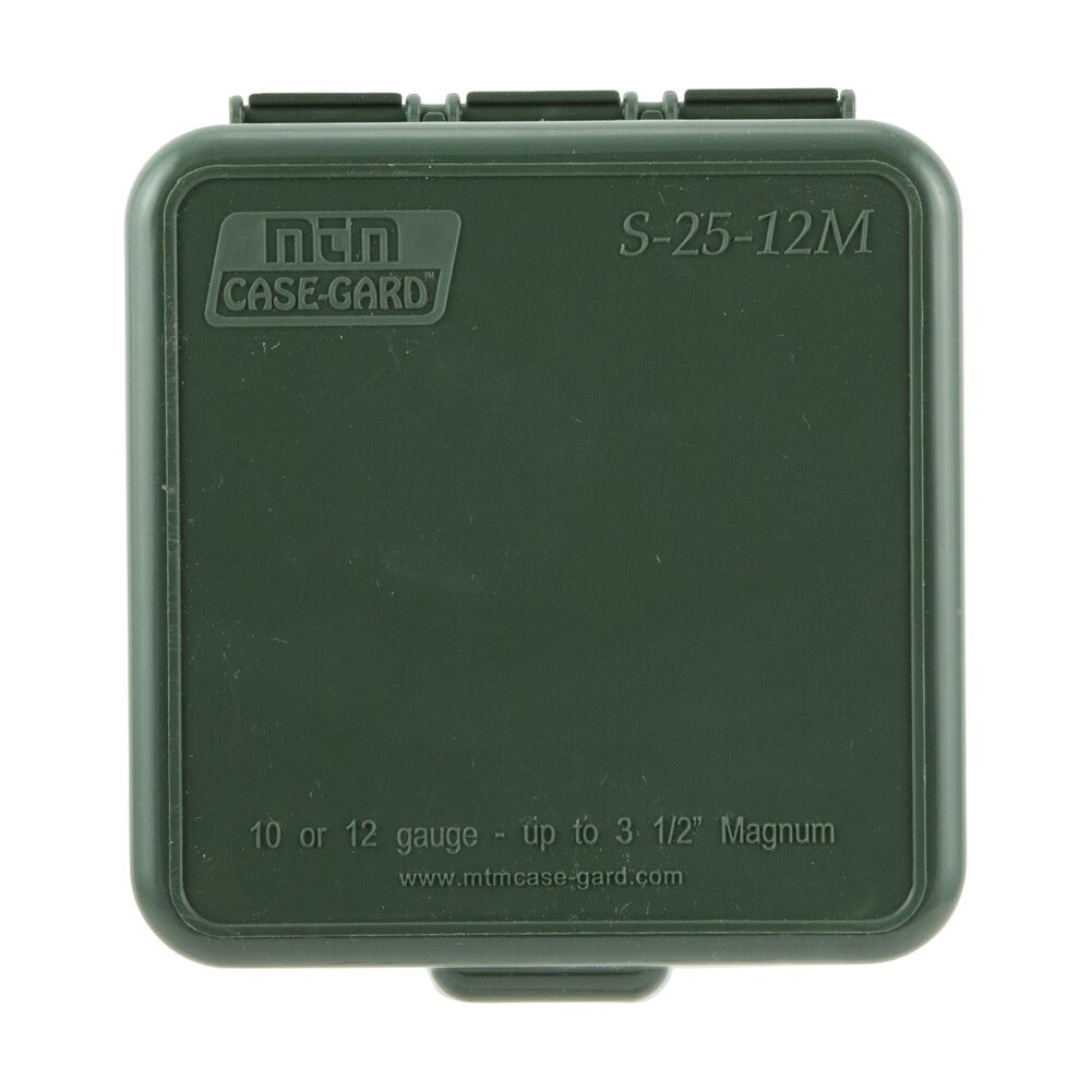 mtm case gard s2512m11 shotshell box flip top multi gauge shotgun forest green polypropylene 25rd MTM Case-Gard S2512M11 Shotshell Box Flip-Top Multi Gauge Shotgun Forest Green Polypropylene Sports South item 105523
