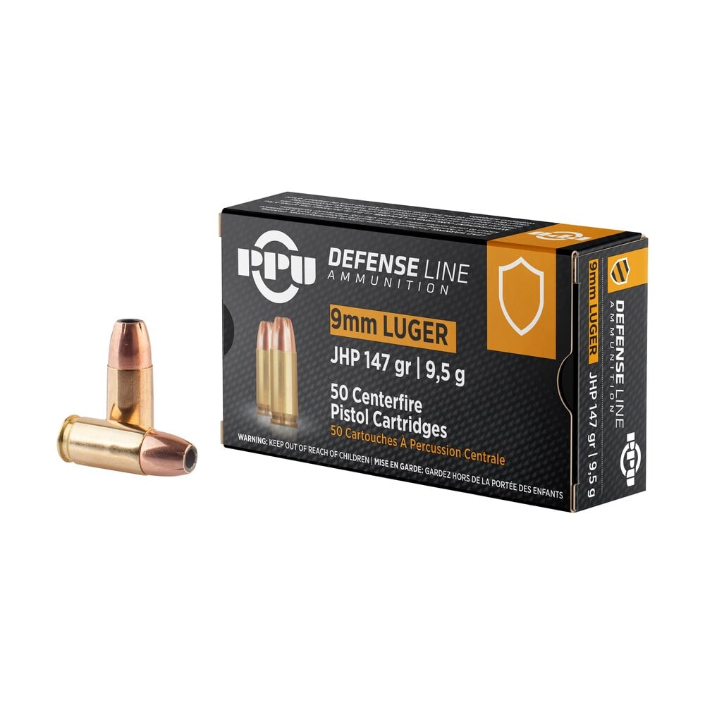 ppu ppd92 defense 9mmluger 147gr jacketed hollow point 50 per box/20 case PPU PPD92 Defense 9mmLuger 147gr Jacketed Hollow Point 50 Per Box/20 Case Sports South item 105918