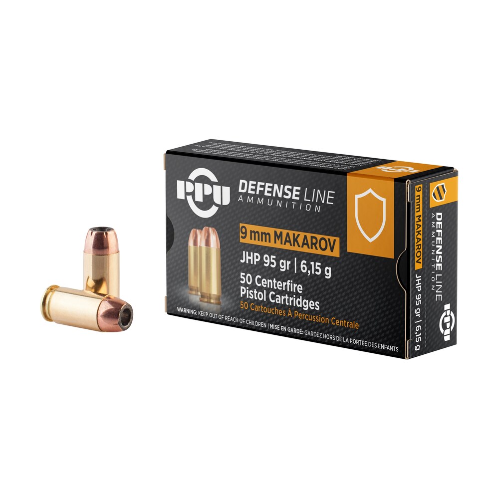 ppu ppd9m defense 9x18makarov 95gr jacketed hollow point 50 per box/20 case PPU PPD9M Defense 9x18Makarov 95gr Jacketed Hollow Point 50 Per Box/20 Case Sports South item 105919