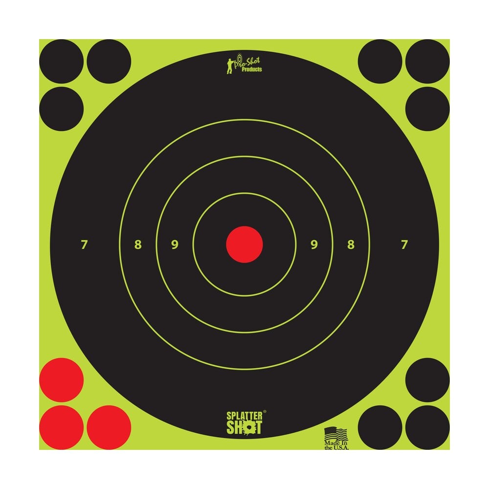 pro shot 8bgreen6pk splattershot self adhesive paper black/green 8" bullseye 6 pack Pro-Shot 8BGREEN6PK SplatterShot Self-Adhesive Paper Black/Green 8" Bullseye 6 Pack Sports South item 106376