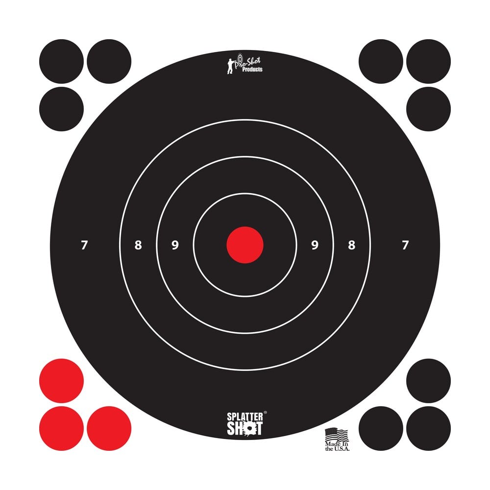 pro shot 8bwhite6pk splattershot self adhesive paper black/white 8" bullseye 6 pack Pro-Shot 8BWHITE6PK SplatterShot Self-Adhesive Paper Black/White 8" Bullseye 6 Pack Sports South item 106378