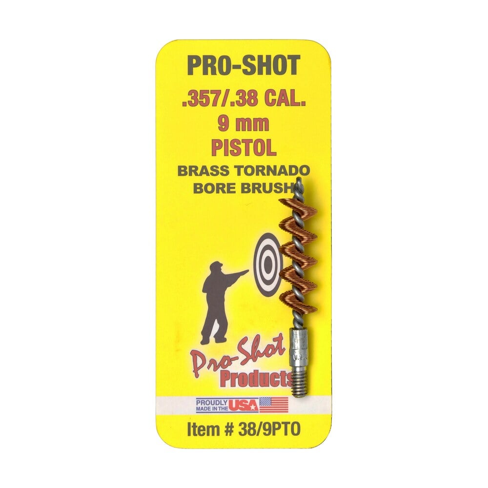 pro shot 389pto tornado bore brush .38/ 9mm cal pistol #8 32 thread brass spiral wound loop Pro-Shot 389PTO Tornado Bore Brush .38/ 9mm Cal Pistol #8-32 Thread Brass Spiral Wound Loop Sports South item 106385