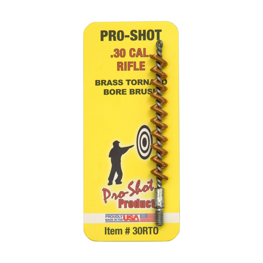 pro shot 30rto tornado bore brush .30/ .300 blackout/ .308/ .30 06/ 7.62mm/ rifle #8 32 thread brass spiral wound loop Pro-Shot 30RTO Tornado Bore Brush .30/ .300 Blackout/ .308/ .30-06/ 7.62mm/ Rifle #8-32 Thread Sports South item 106389