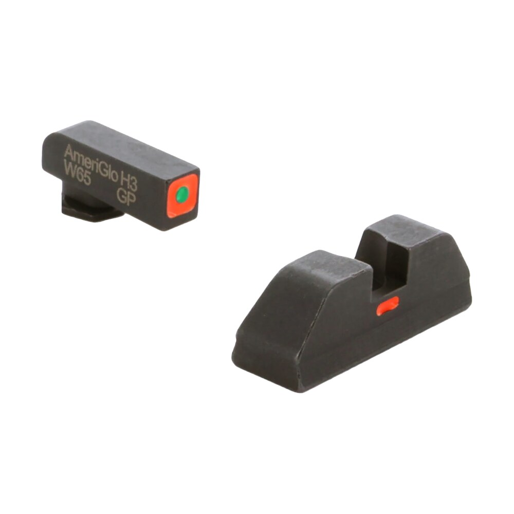 ameriglo gl616 cap sight set for glock green tritium orange outline front sight orange bar rear sight AmeriGlo GL616 CAP Sight Set for Glock Green Tritium Orange Outline Front Sight Orange-Bar Rear Sports South item 106852