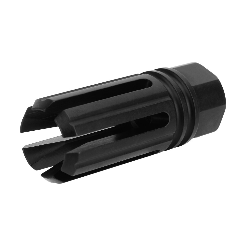 tacfire mz1005n 6 prong flash hider black nitride steel with 1/2" 28 tpi threads & 2.22" oal for 5.56x45mm nato ar platform TacFire MZ1005N 6 Prong Flash Hider Black Nitride Steel Sports South item 107395